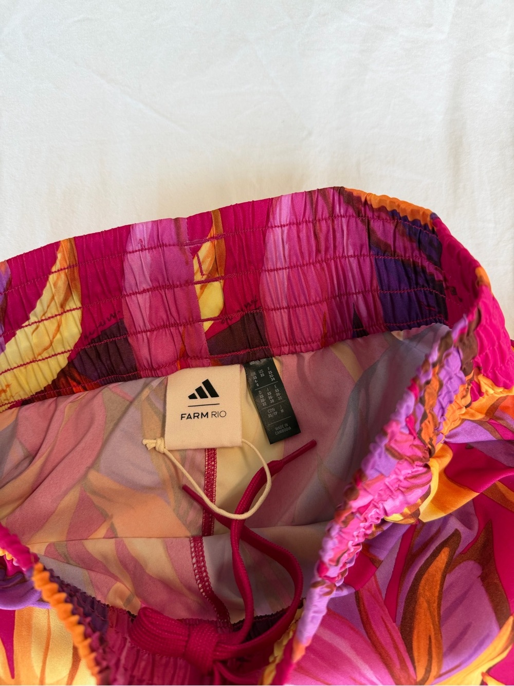 Farm Rio X Adidas Tropical Colorful Summer Athletic Shorts - Picture 4 of 4